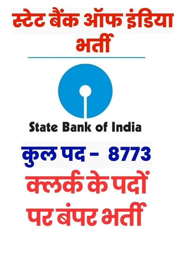 स्टेट बैंक ऑफ इंडिया में क्लर्क के 8773 पदों पर बंपर भर्ती