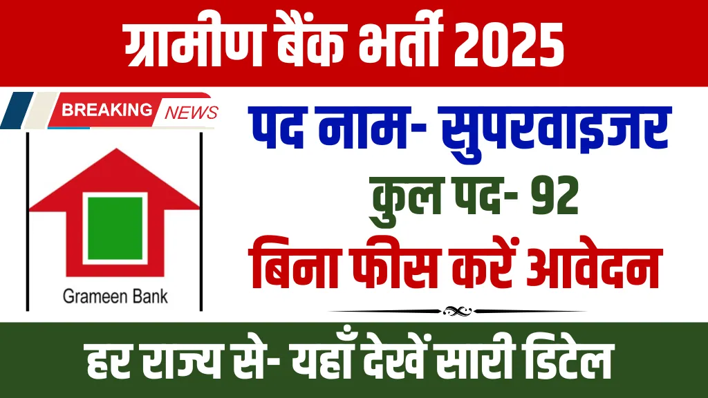UP Gramin Bank Supervisor Recruitment 2025