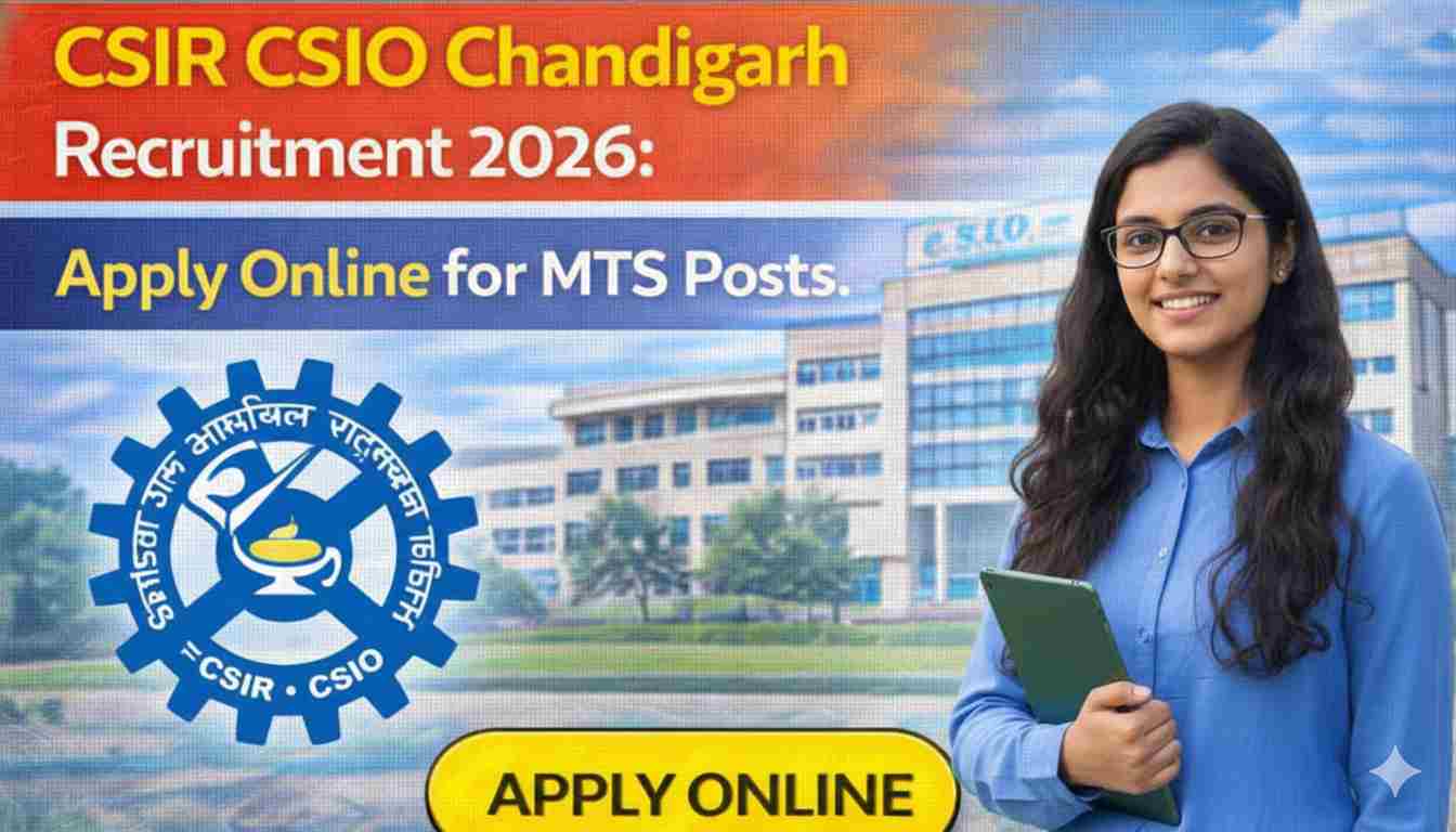 CSIR CSIO Chandigarh Recruitment 2026 for MTS | Apply Online for 07 Posts 1 CSIR CSIO Chandigarh Recruitment 2026