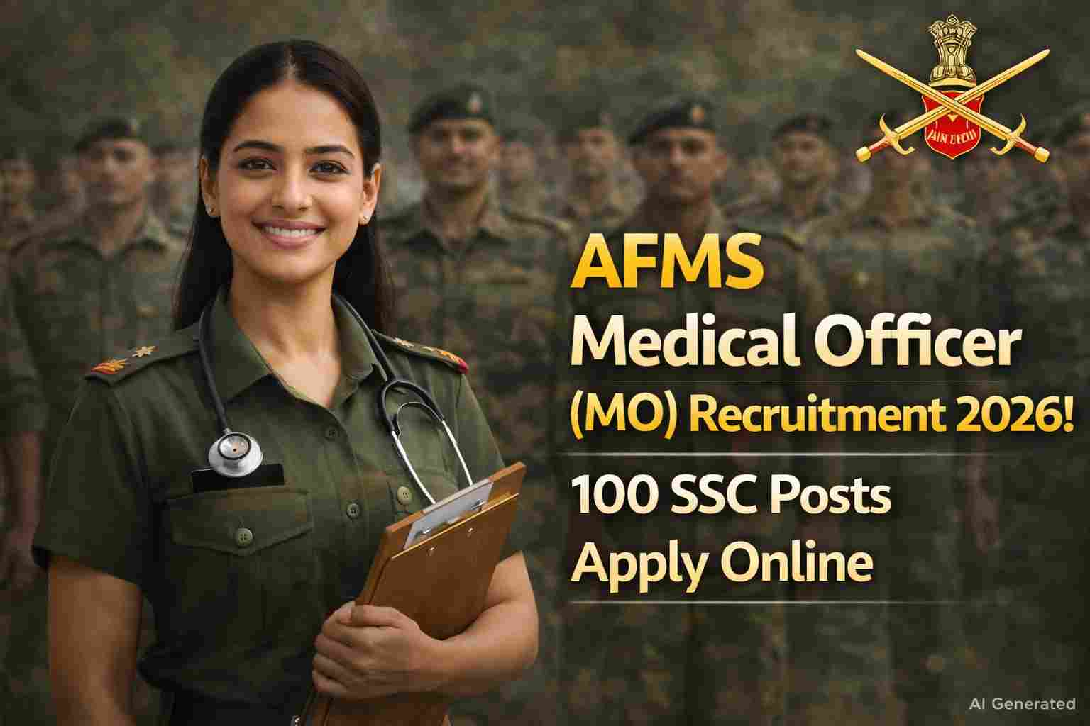 AFMS Medical Officer Recruitment 2026 Notification OUT | 100 SSC MO Posts Apply Online 1 AFMS Medical Officer Recruitment 2026