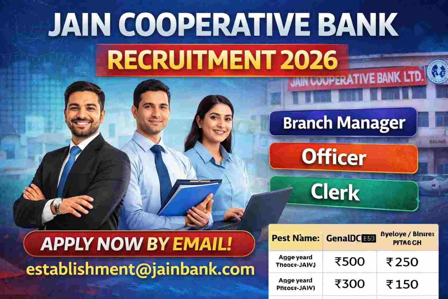 Jain Cooperative Bank Recruitment 2026