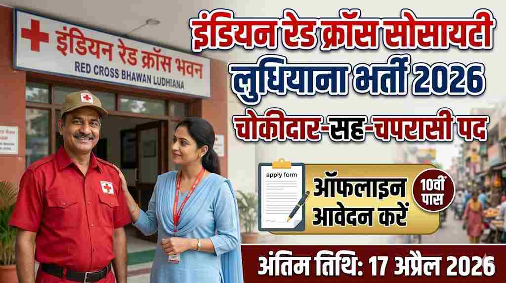Indian Red Cross Society Ludhiana Vacancy 2026: Apply for Chowkidar-cum-Peon Posts 1 Indian Red Cross Society Ludhiana Recruitment 2026