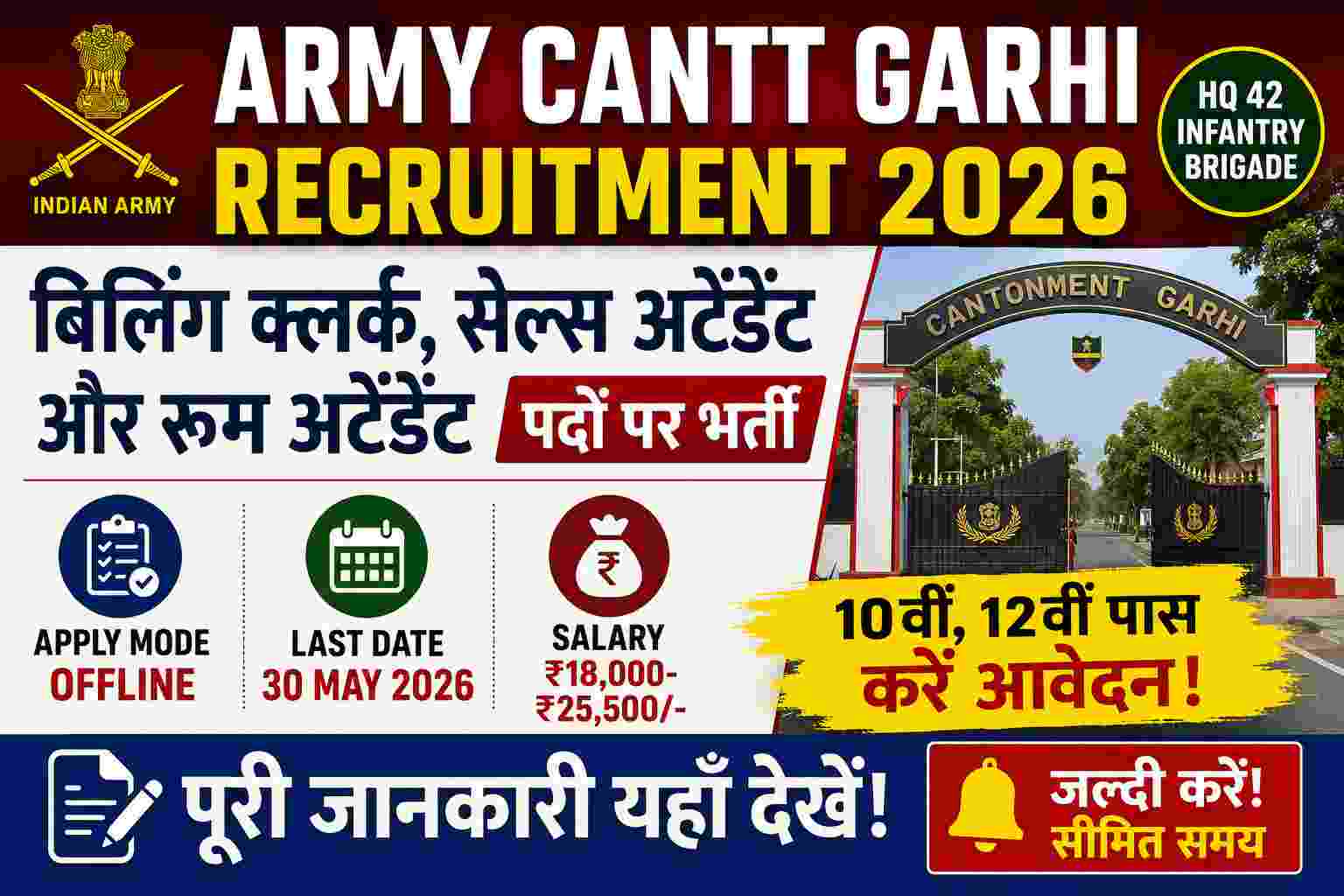 Army Cantt Garhi Vacancy 2026